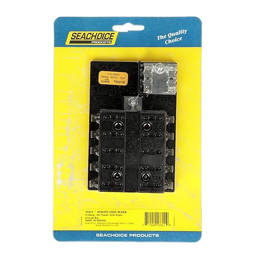 Seachoice Fuse Block ATO/ATC, 10 Gang Ground Bar 12V