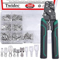 Twidec/360Pcs 2.8/4.8/6.3mm Quick Splice Male and Female Wire Spade Connector Crimp Terminal Block Assortment Kit with Insulating Sleeve for Electrical Wiring Car with Wire Crimper Tool