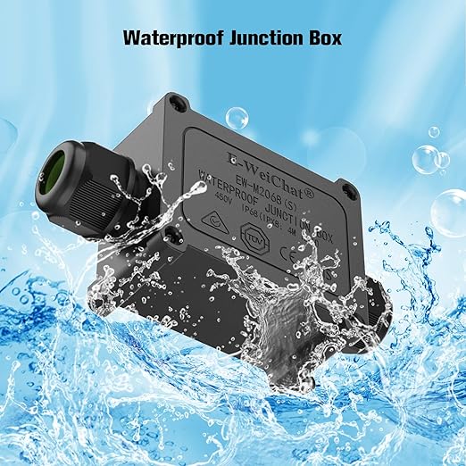 Junction Box Outdoor Waterproof Electrical Box, 2 Way Plug Line Plastic External Junction Box, M25 Waterproof Electrical Box, Electric Power Cord Boxes Suitable for Outdoor Lights, Landscape Lighting