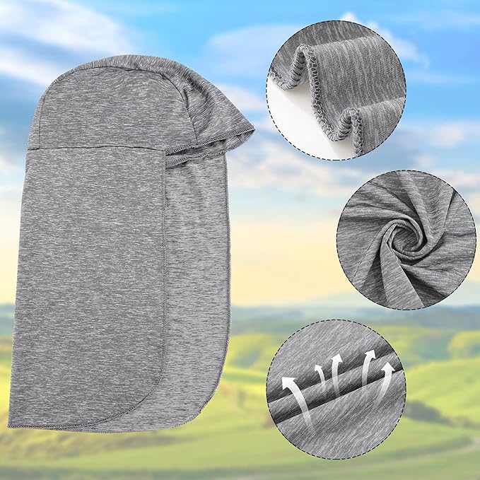 Geyoga 2 Pieces Hard Hat Sun Shade Cooling Skull Cap Neck Cover Elastic Fishing Hat for Women Men Outdoor