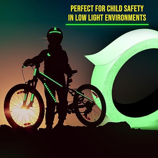 Lockport Glow in The Dark Tape - 15 Ft x 0.5 in - Bright - Rechargeable - Reflective - Glow Tape in The Dark - Halloween Decoration, Christmas Decor, Night Decorations, Home Marking, Stairs, Exit Sign