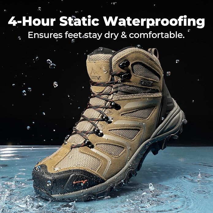 NORTIV 8 Waterproof Work Boots for Men Steel Toe Safety Construction Boots ARMADILLO-STL