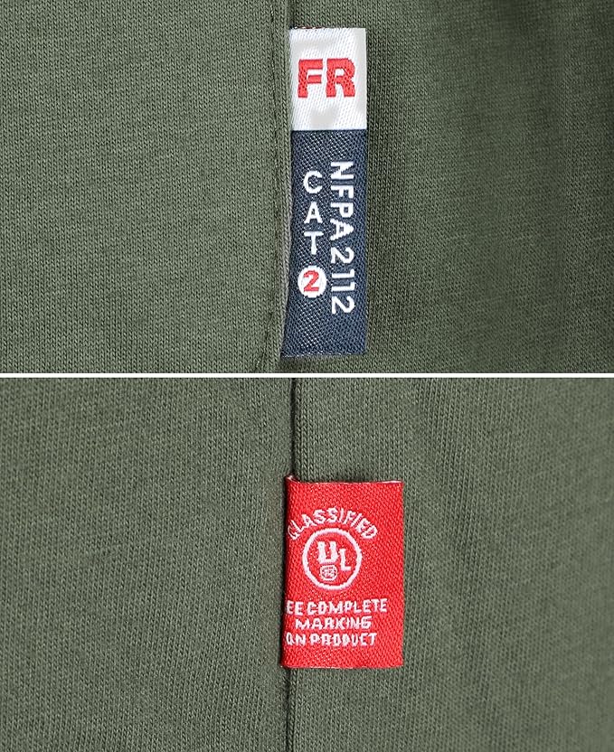 BOCOMAL FR Shirts for Men Melt Pocket Lightweight Crew T-Shirt NFPA2112/CAT2 Fire Resistant Work Shirt