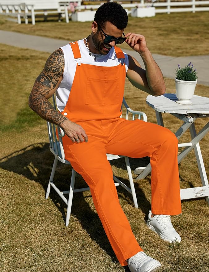 Overalls for Men Fashion Coveralls Work Utility Denim Women Bib Jumpsuit with Pockets