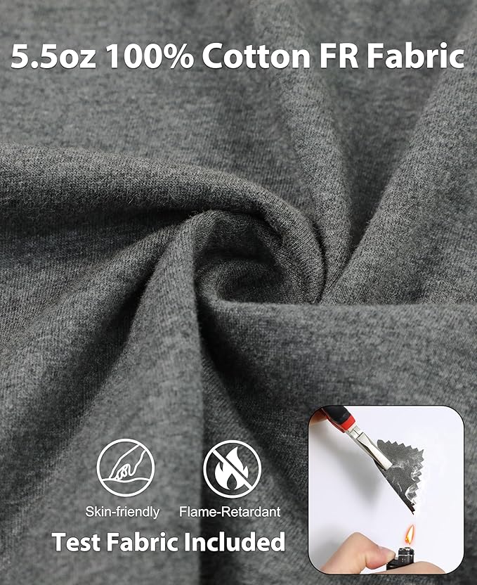 KONRECO FR Shirts for Summer Flame Resistant Shirt 5.5oz Light Weight CAT2 Henley Shirts