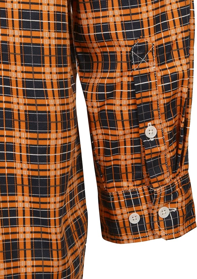 KONRECO FR Shirts for Men 100% Cotton 6.5oz Fire Resistant Lightweight Men's Plaid Work Shirts