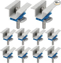 10 Pcs Adjustable Solar Panel Mounting Bracket Clamps Wide Photovoltaic Support Mid for Secure Solar Panel System pv, Aluminum Roof Mount Kit Hardware with Nut Bolt Fit for Standard Unistrut
