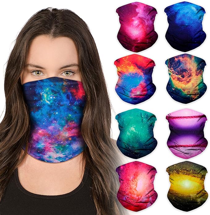 Sojourner Neck Gaiter, Bandana, Buff (9 Pack) - Face Cover for Men, Women, and Teens - Neck Warmer UV Sun Protection Gator