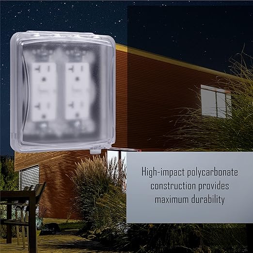 TayMac MM1410C 55-in-1 Configurations 2-Gang, Vertical Weatherproof Plastic Flat Cover, Clear (Pack of 2)