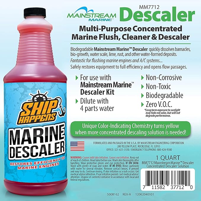 Descaler Solution, Multi-Purpose Descaling Solvent, Bio-Growth, Marine Boat Engine Flush and A/C Systems
