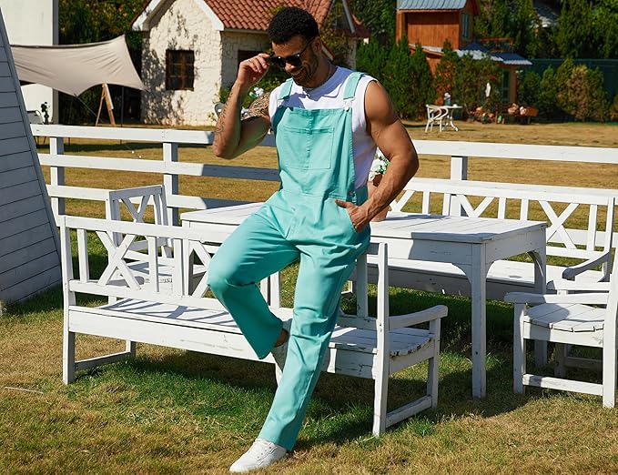 Overalls for Men Fashion Coveralls Work Utility Denim Women Bib Jumpsuit with Pockets