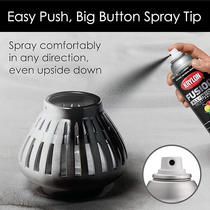 Krylon K02702007 Fusion All-In-One Spray Paint for Indoor/Outdoor Use, Gloss Black, 12 Ounce (Pack of 2)