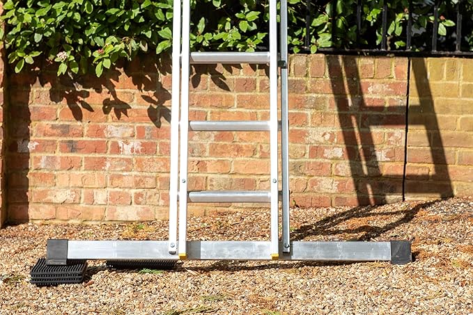 Ladder Stabilizer & Leveler – Non-Slip Safety Base for Ladders on Uneven Ground, Grass, Gravel & Soft Surfaces – Prevents Sinking, Durable Ladder Safety Accessory for Home & Jobsite