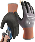Schwer 12 Pairs Safety Work Gloves Sandy Nitrile Coated LT5626, Level 6 Abrasion Resistant (Certified) Heavy Duty Working Gloves for Men Women, Touch-Screen, for Gardening, Construction, L