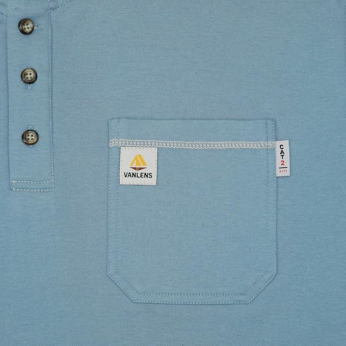 FR Shirts for Men CAT2/HRC2 Flame Resistant Shirts 6.5oz Light Weight Long Sleeve Fire Retardant Shirts