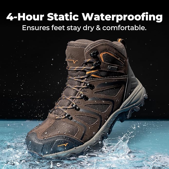 NORTIV 8 Waterproof Work Boots for Men Steel Toe Safety Construction Boots ARMADILLO-STL