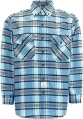 BOCOMAL FR Shirts for Men Printed Plaid Flame Resistant NFPA2112/CAT2 6.5oz Lightweight Fire Retardant Shirt