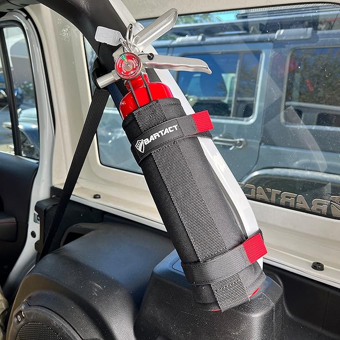 Bartact - 2.5 lb Roll Bar Fire Extinguisher Mount for Vehicle Holder, Adjustable Fire Extinguisher Holder Mount, US Made Universal Vehicle Fire Extinguisher Holder Fits All Roll Bars (Black)