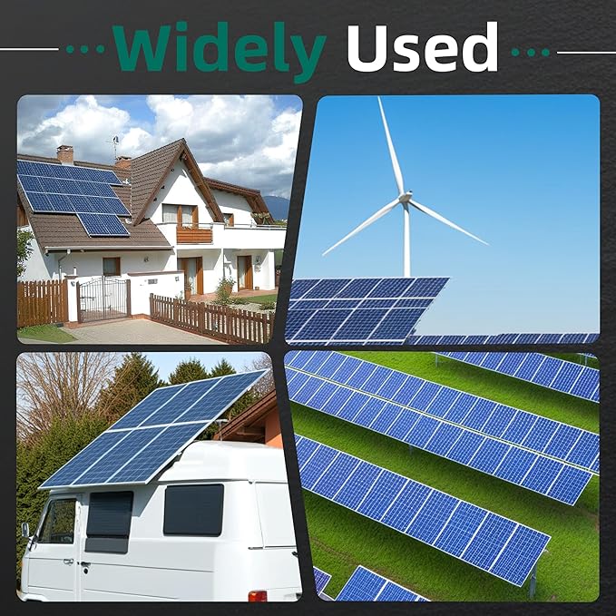 4 Pack Adjustable Solar Panel Tilt Mount Bracket Base, Tilt Angle 10°-60° Flat Roof Mount Holder, RV Solar Panel Mounts Clamp Roof Stand
