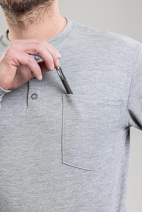 DRIFIRE Power Dry FR Long Sleeve Henley, CAT 2, Flame Resistant, Grey, Large, TEE-PDG-HN-LG