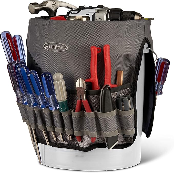McGuire-Nicholas Bucket Organizer | Tool Organizer with 36 Pockets Designed for 5 Gallon Bucket