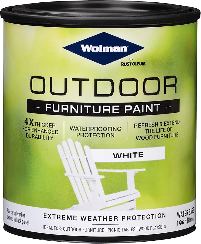 Wolman 360352 Outdoor Furniture Paint, Quart, White 32 Fl Oz (Pack of 1)