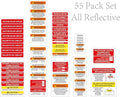 55 Pack Reflective Solar PV System Labels -Serial 2R- UV Resistant Solar PV Stickers Photovoltaic System Warning Durable | PV Label for Electrical Panel Installer Kits