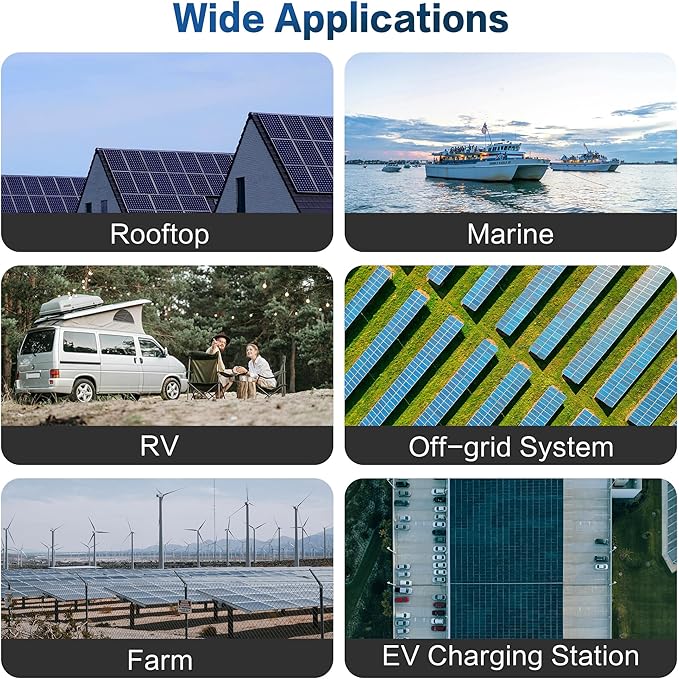400 Watt Solar Panels, N-Type 16BB 400W Bifacial Solar Panel, 25% High Efficiency Solar Module Work with 24V Solar Panel for Homes Rooftop Power Station Farm RV and Off-Grid Applications