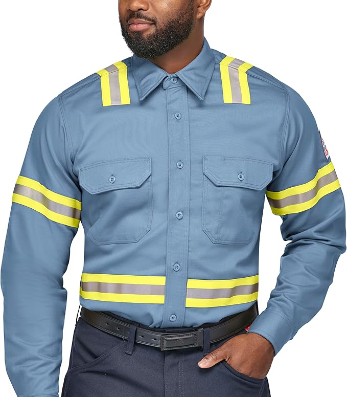 Bulwark FR Men's Midweight Fr Enhanced Visibility Uniform Shirt