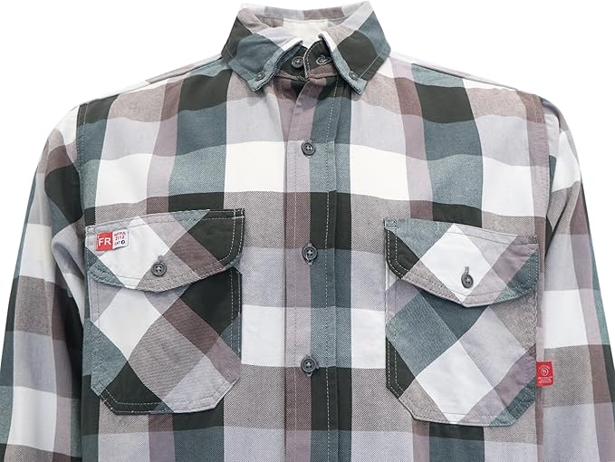 TICOMELA FR Shirts for Men Flame Resistant/Fire Retardant Shirt NFPA2112 7.5oz Men's Welding Shirt