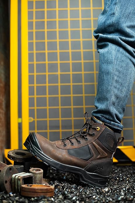 MWORK 6" Safety Work Boots For Men Water Resistant Composite Toe Puncture Resistant EH Non Slip No Metal ASTM F2413-18 Comfortable&Durable MW9276