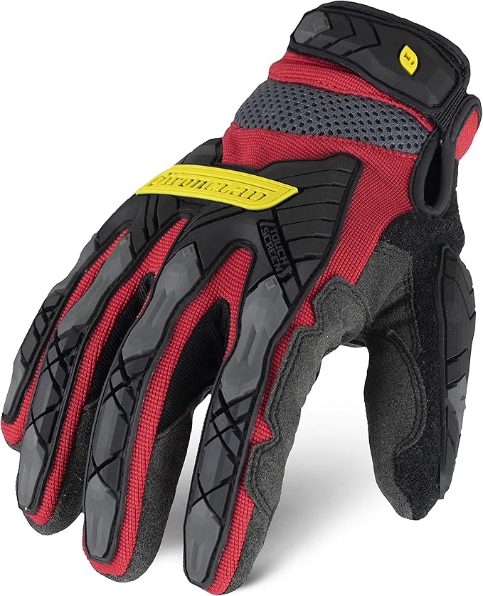 Ironclad Command Impact 360 Cut A6 Work Gloves; Touch Screen Gloves Conductive Palm & Fingers, Impact Protection, Machine Washable, Sized S, M, L, XL, XXL (1 Pair), Red (IEX-MIGR5-04-L)