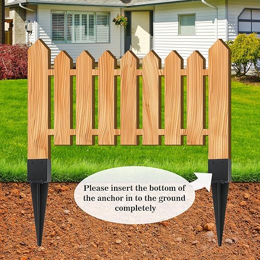 1 Pcs 4"x4" Fence Post Anchor Ground Spike,(Internal 3.6"x3.6"),Metal Post Stake Ground 22" with Black Powder-Coated,Fence Stakes Post Base for Deck,Fence,Porch,Railing,Mailbox