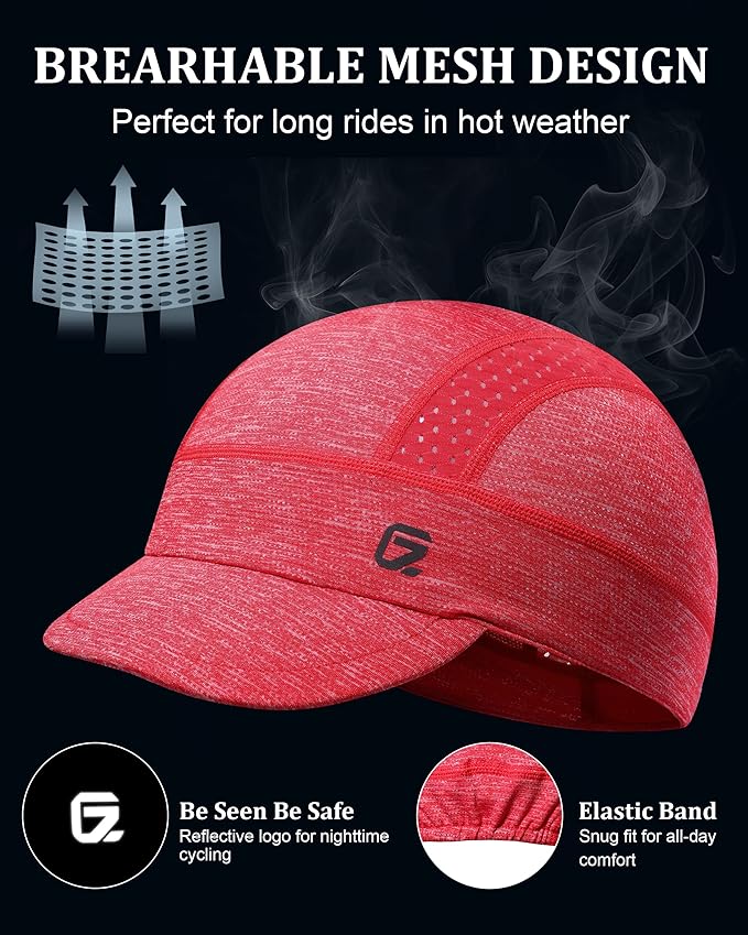 GADIEMKENSD Cooling Cycling Cap, Skull Cap Helmet Liner with Flip Brim, Sun Protection Running Under Helmet for Men Women