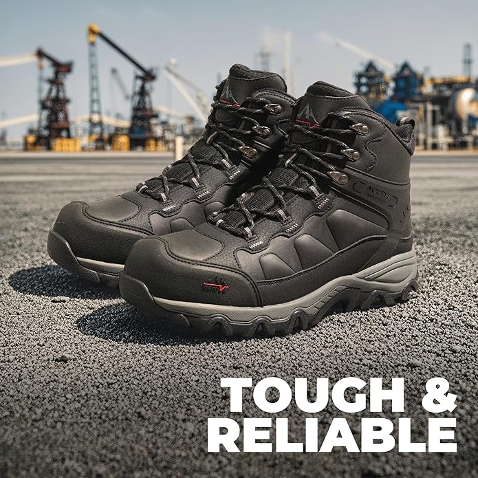NORTIV 8 Waterproof Steel Toe Boots for Men Slip Resistant Safety Industrial Boots Paladin-Steel