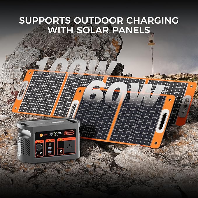 Solar Generator with Solar Panel Included, FF Flashfish 179Wh Portable Power Station+100W Foldable Solar Panel, Backup Power Battery and Solar Panel Kit for Home Blackout/RV/Camping