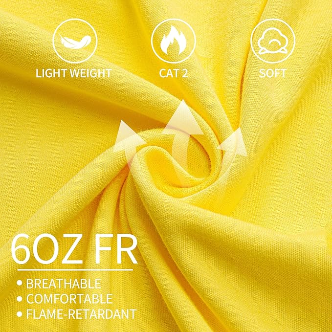 FR Shirts for Men 6 oz Hi Vis Fire Resistant Flame Resistant Long Sleeve Shirts High Visibility Cotton Welding Shirt CAT2