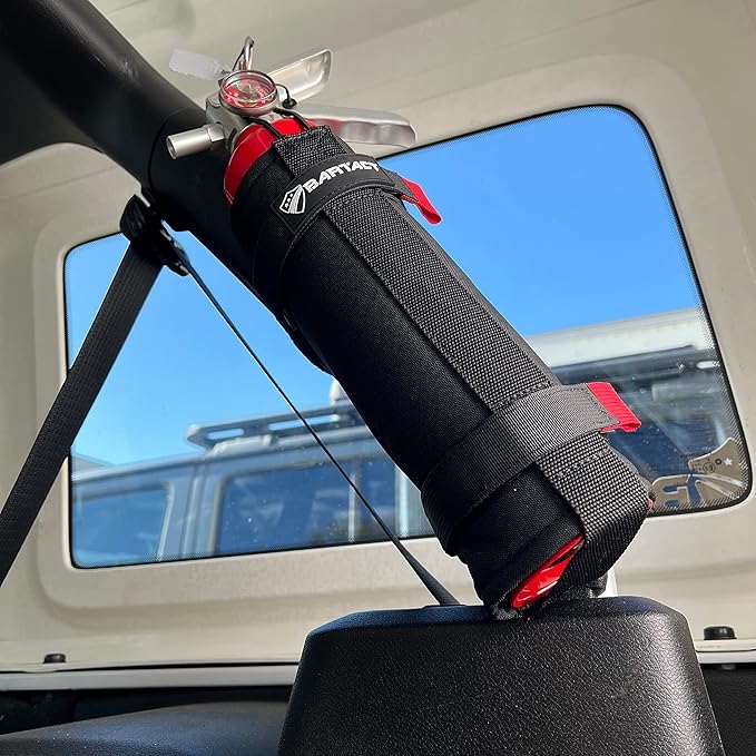Bartact - 2.5 lb Roll Bar Fire Extinguisher Mount for Vehicle Holder, Adjustable Fire Extinguisher Holder Mount, US Made Universal Vehicle Fire Extinguisher Holder Fits All Roll Bars (Black)