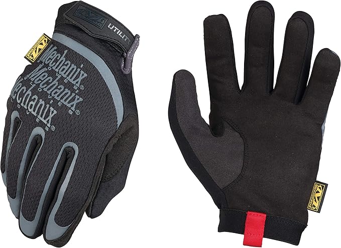 Mechanix Wear: Utility Work Gloves with Secure Fit, Touchscreen Capable, High Dexterity, Synthetic Leather Glove for Multi-purpose Use, Work Gloves for Men, Black (Black, Small)