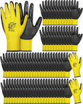 72 Pairs Gardening Work Gloves Bulk for Men Women, Rubber Coated Garden Multipack Safety Construction Glove