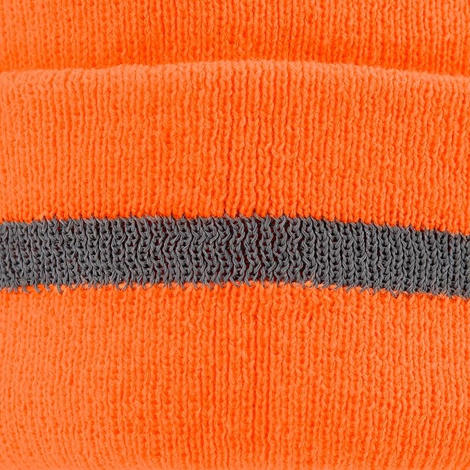 JORESTECH Safety Beanie Unisex Knit Cap Black with Reflective Stripe or Reflective Stitching High Visibility