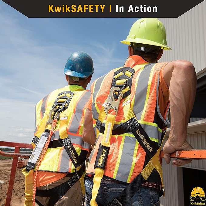 KwikSafety - Charlotte, NC - RATTLER [1 PACK] Internal Shock Absorber Single Leg 6ft Safety Lanyard OSHA ANSI Fall Arrest Protection Equipment Snap Hooks Construction Arborist Roofing