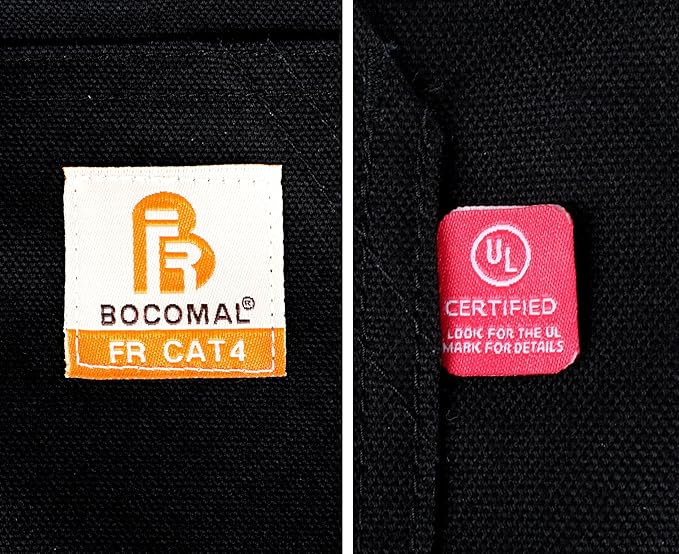 BOCOMAL FR Jacket Insulated Flame Resistant Duck Hooded Coat Outwear&Vest Light Water Repellent and Oil Resistant.