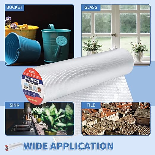 Butyl Waterproof Tape 20" x 32.8' Leak Proof Butyl Seal Strip Watertight Putty Tape for Air Mattress Patch, RV Repair, Window and Boat Sealing, Glass, Gutter, Rubber Roof Patching