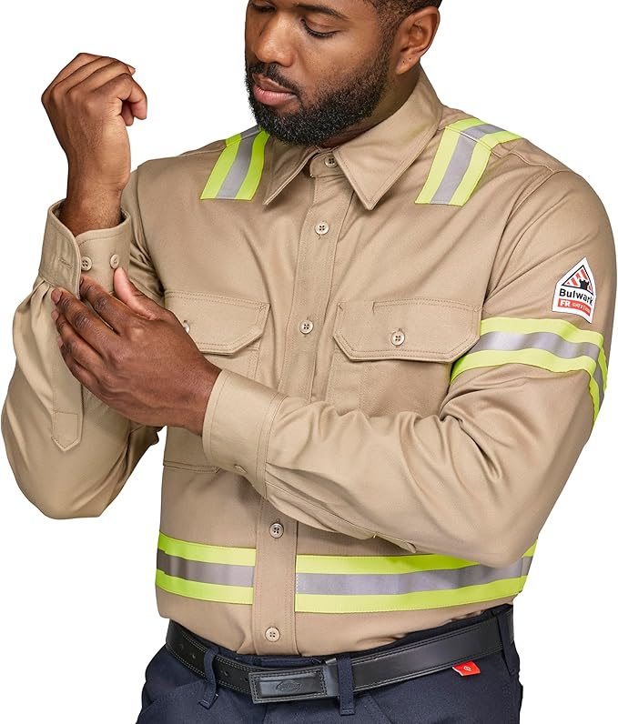 Bulwark FR Men's Midweight Fr Enhanced Visibility Uniform Shirt
