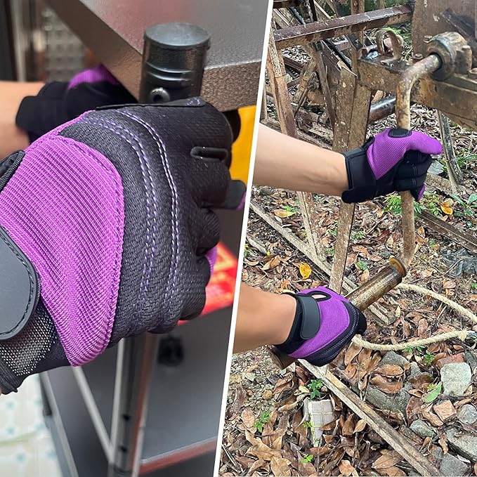 Synthetic Leather Spandex Mechanic Thorn Proof & Puncture Resistant Working Gloves with Touchscreen Support for Safety Work and Gardening
