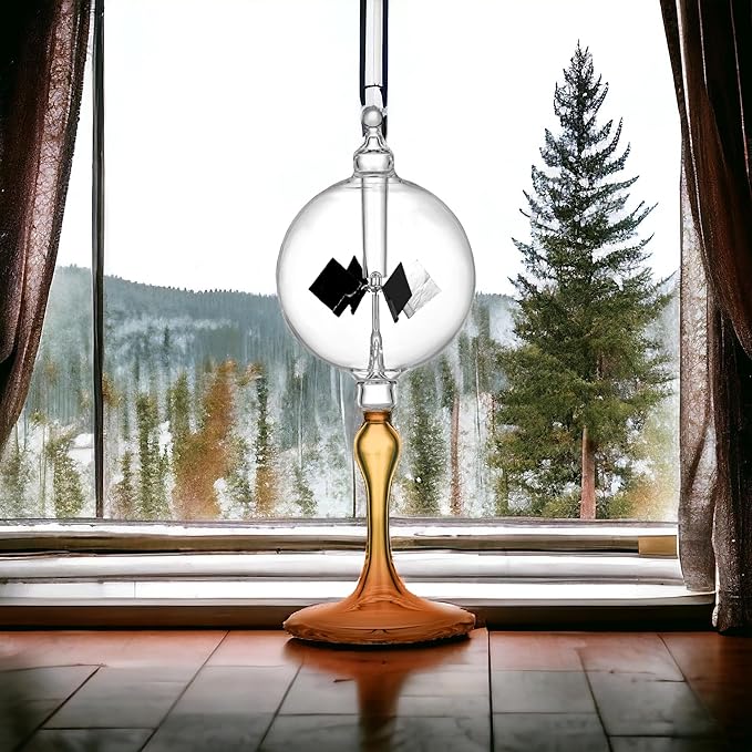 Medium Orange Solar Power Radiometer Crookes Spinning Vanes Glass Windmill Gift Home Desk Decoration M