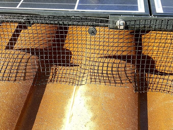 Bird Barrier Wire Mesh Screen for Solar Panel Protection 100’ X 12” X 1/2” Black PVC Coated, Protect Your Solar Panels - Fastener Clips Sold Separately