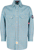 BOCOMAL FR Shirts Flame Resistant NFPA2112/CAT2 6.5oz Light Weight Printed Fire Retardant Plaid Shirt