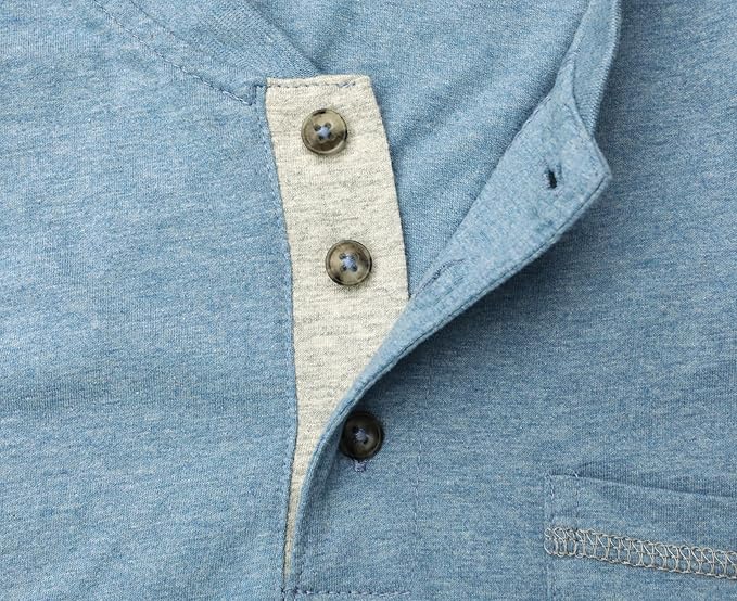 BOCOMAL FR Shirts for Men 5.5oz Lightweight Long Sleeve Work Henley Fire Resistant Shirt CAT2